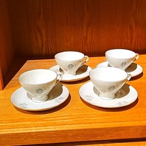 Bareuther German coffee / tea cups and saucer (Qty 4)